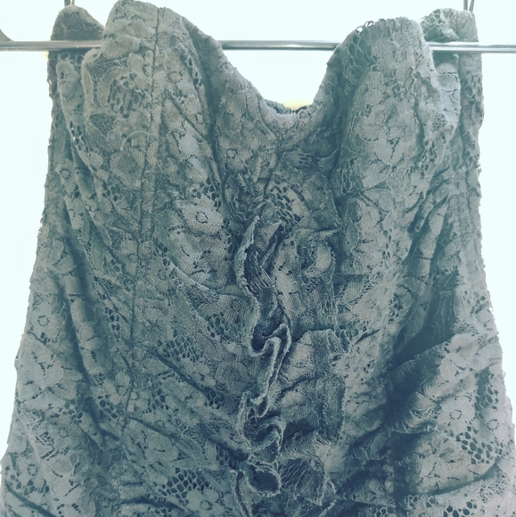 BB DOKOTA Layered Lace Little Black Cocktale Dress STRAPLESS must have *8* 🖤🖤 - Picture 2 of 8